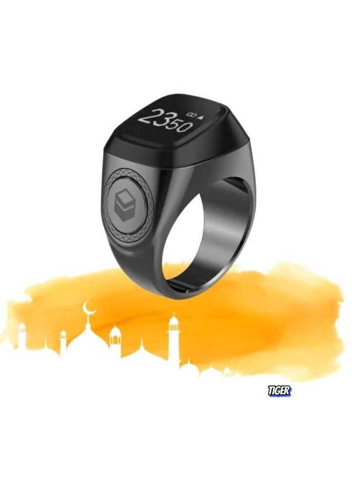 Smart Tasbih Zikr Ring Lite New 2025 Edition – Ultra-Light 11.7g, 18MM – Stylish Black & Gray Digital Zikr Ring for Easy Dhikr Counting – Portable, Durable, and Comfortable Islamic Accessory for Daily Use, Men and Women