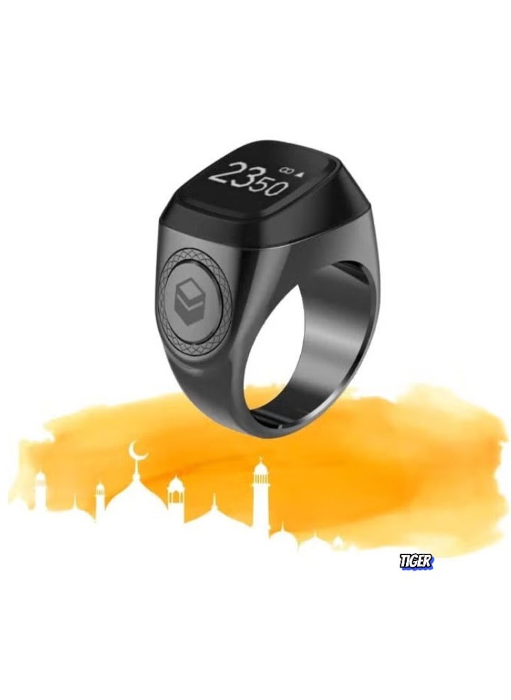 Smart Tasbih Zikr Ring New 2025 Edition – Lightweight 11.7g Aluminium Alloy, 18MM – Stylish Graphite Digital Zikr Ring with Charging Box – Portable, Durable, and Accurate Dhikr Counting for Men and Women, Perfect for Daily Use