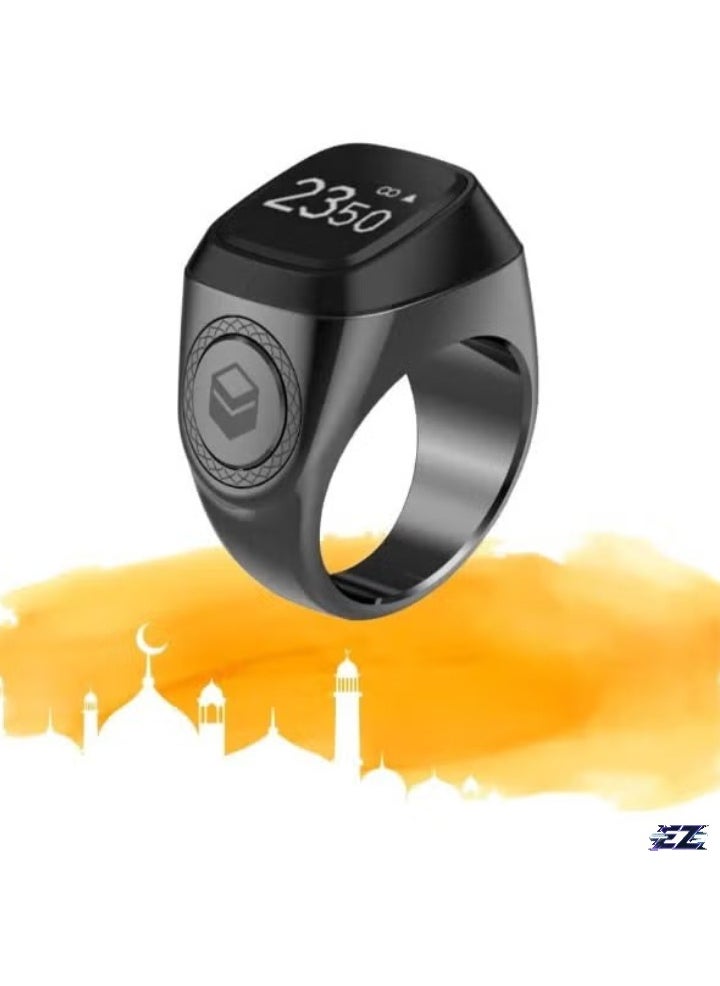 Smart Tasbih Zikr Ring Lite 2025 – Lightweight 11.7g, 18mm – Black & Gray Digital Ring for Zikr, Prayer, and Spiritual Focus – Portable, Convenient, Accurate Counting for Daily Use