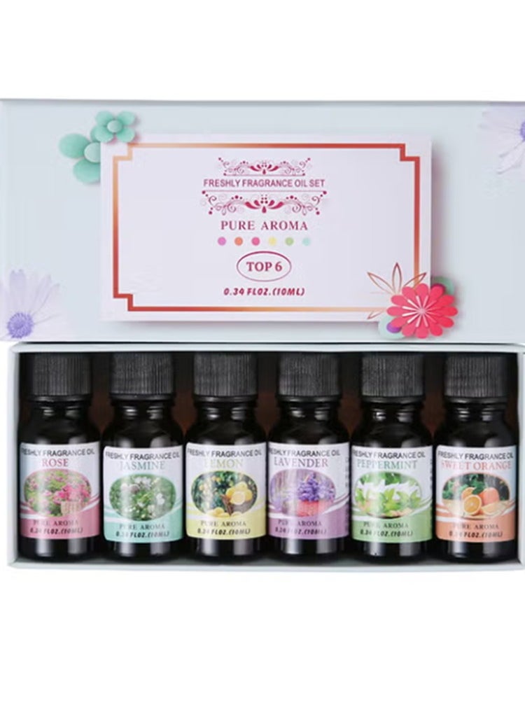 6-Piece Aroma Fragrance Oil Set Clear 10ml