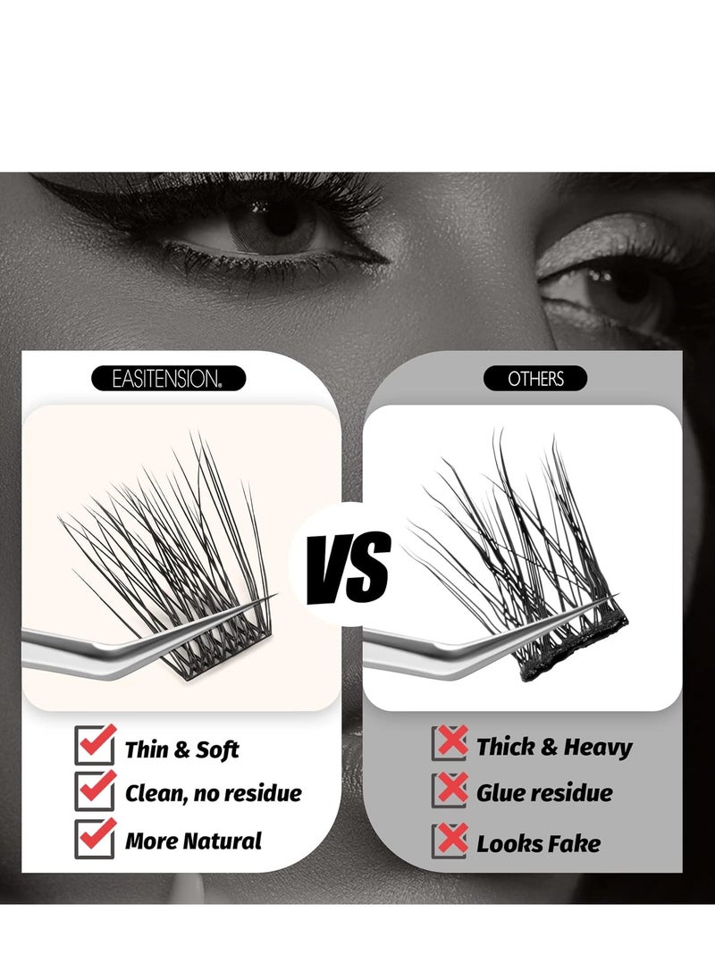 DIY Eyelash Extension Lash Clusters 120 Clusters False Eyelash 3D Effect Individual Natural Lashes Set at Home Eyelash Extension Kit Lashes Pack Volume Mixed