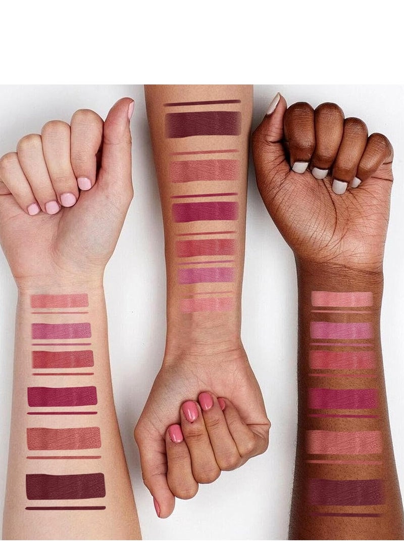 LANGMANNI 6 Matte Lipstick with 6 Lipliners Durable Makeup Set,Long-Lasting Non-Stick Cup Not Fade Waterproof Pigmented Velvet Lipgloss Kit Beauty Cosmetics Makeup Gift for Girls (#A)