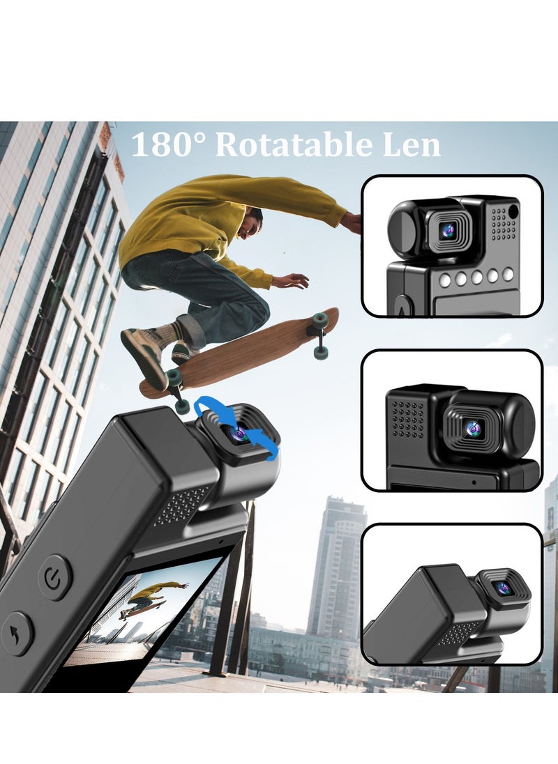 Action camera，Pocket camera，Body Camera with Audio and Video Recording.True HD 1080P 1.4 in Screen ，Waterproof 360 Action Camera, for Sports, Travel, Outdoor