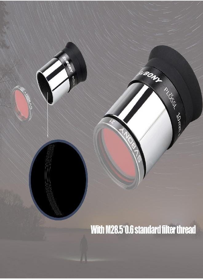 SV147 Astronomical Telescope Eyepiece, Plossl Eyepiece 1.25 inches 10mm, Fully Multi-Coated Eyepieces to Reduce Light Reflection, Good Gift for Astronomical Observation