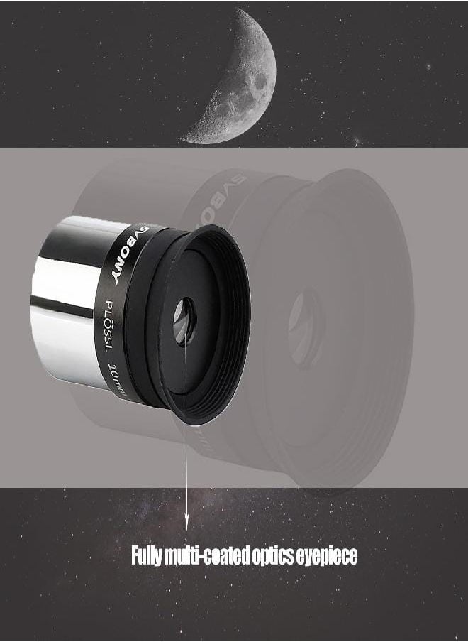 SV147 Astronomical Telescope Eyepiece, Plossl Eyepiece 1.25 inches 10mm, Fully Multi-Coated Eyepieces to Reduce Light Reflection, Good Gift for Astronomical Observation