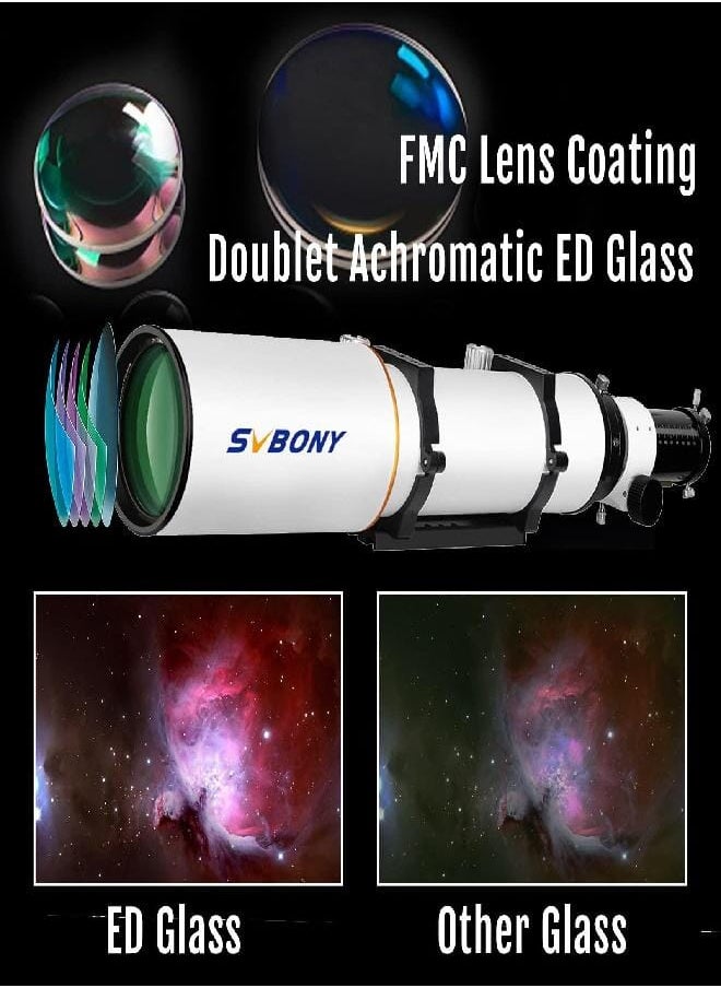 SV503 Telescope, 102mm F7 Extra Low Dispersion Achromatic Refractor OTA, Telescope for Adults High Powered, Micro-Reduction Rap Focuser & ED Lens, for Deep Sky & Planets Astrophotography