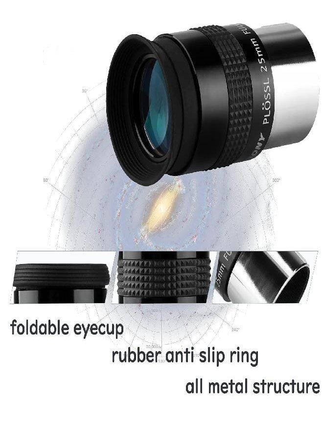 SV131 Plossl Eyepiece, 1.25 Inches 25mm Telescope Lens, 4 Elements Design 48 Degrees Field of View Telescope Eyepiece with Filter Threaded