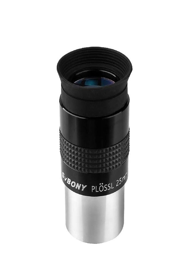 SV131 Plossl Eyepiece, 1.25 Inches 25mm Telescope Lens, 4 Elements Design 48 Degrees Field of View Telescope Eyepiece with Filter Threaded