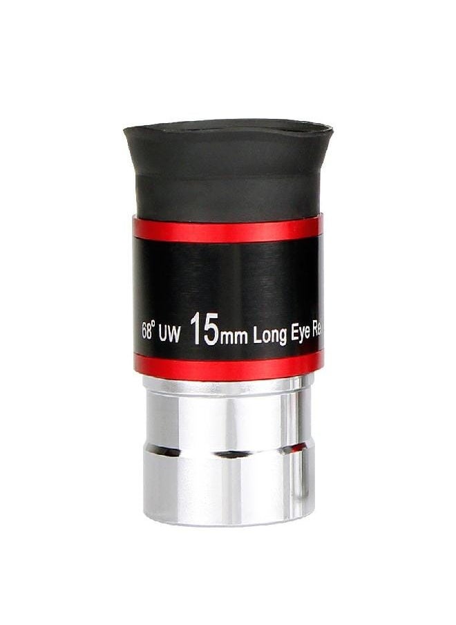 Telescopes Eyepieces 1.25 inches Eyepiece 68 Degree Ultra Wide Angle Telescope Accessory (15mm)