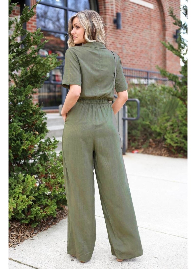 Linen Casual Jumpsuit LN20HAKI16