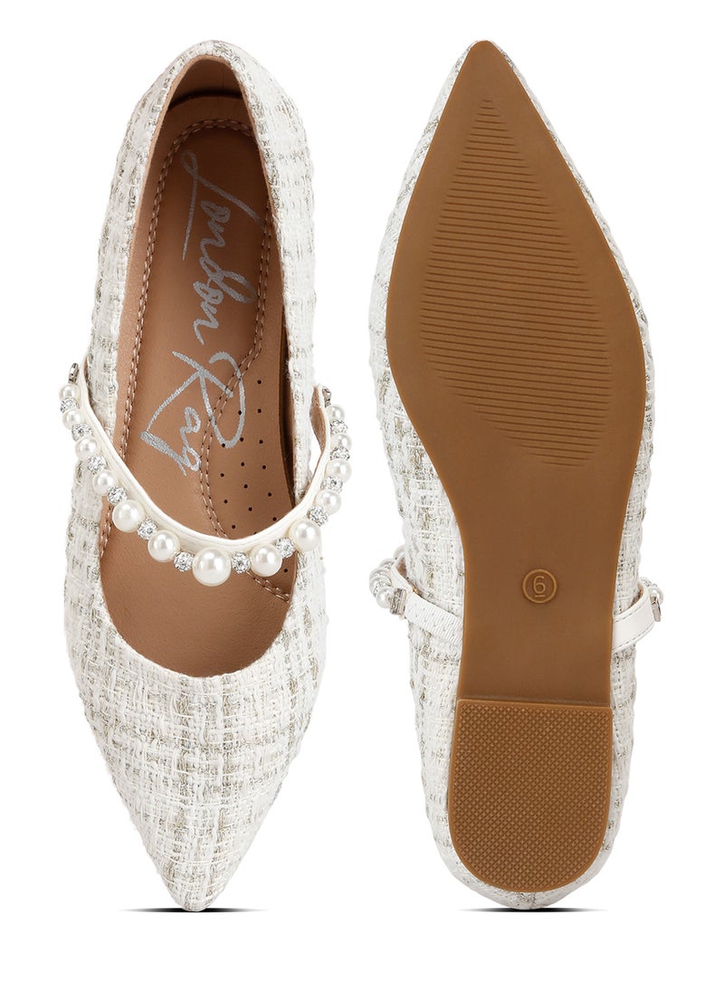 White Mary Jane Ballet Flats