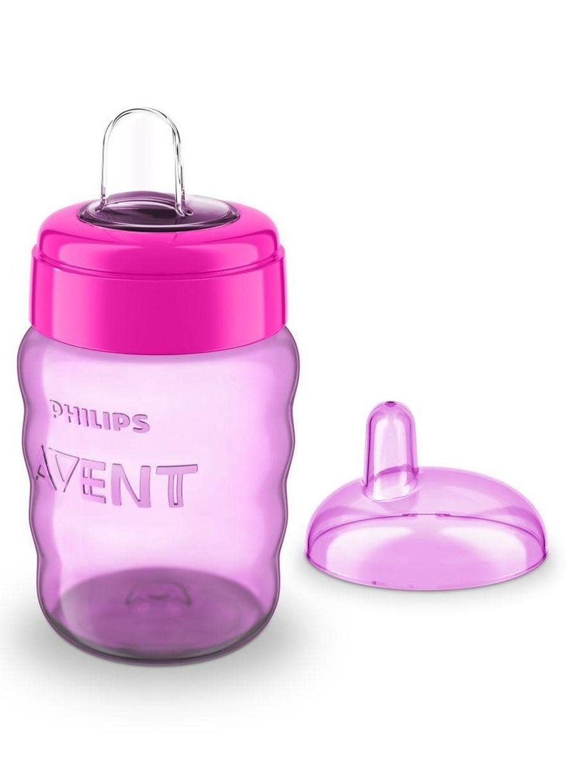 AVENT Philips Silicone Classic Spout Cup Without Handle | Pink/Purple | 260ml