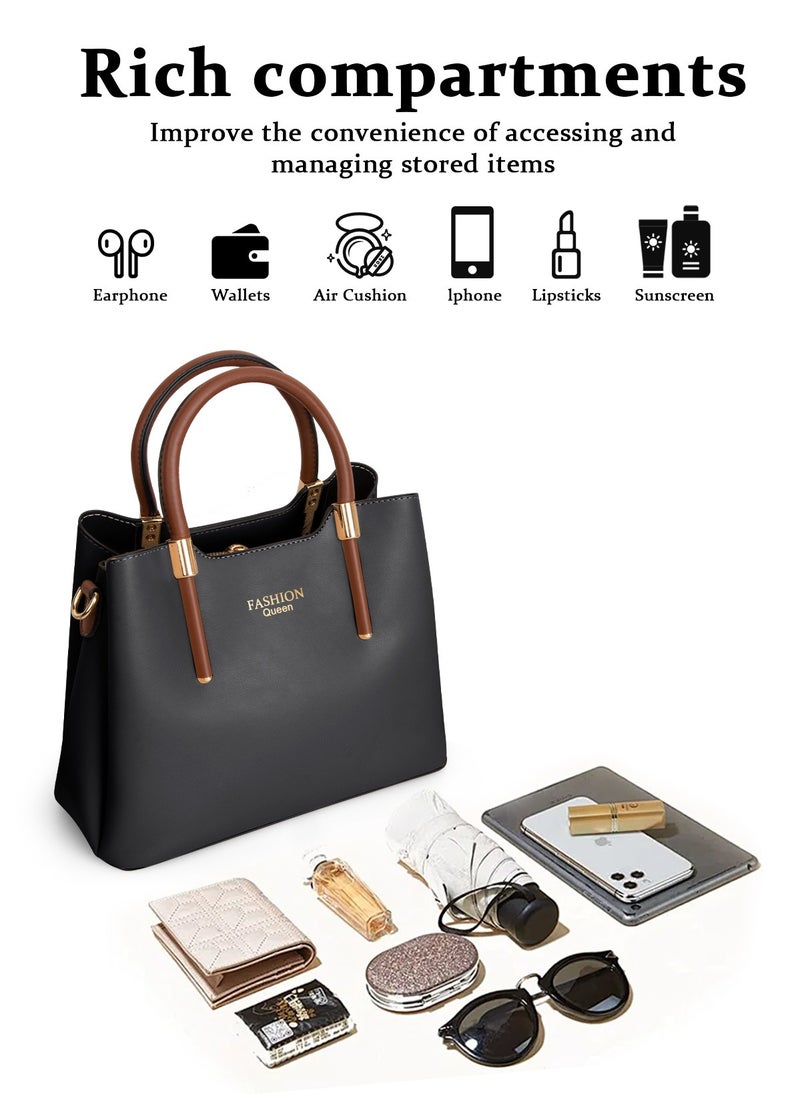 Shoulder Tote Bags for Women Top Handle Satchel Ladies Fashion Office Casual Handbags Large Capacity PU Material Stylish