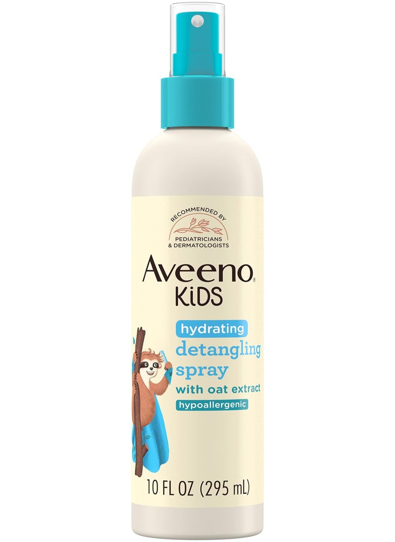 Aveeno Kids Hydrating Detangling Spray with Oat Extract, Quickly & Gently Detangles Kids' Hair, Tear-Free & Suitable for Skin & Scalp, Light Fragrance, Hypoallergenic, 10 fl. Oz