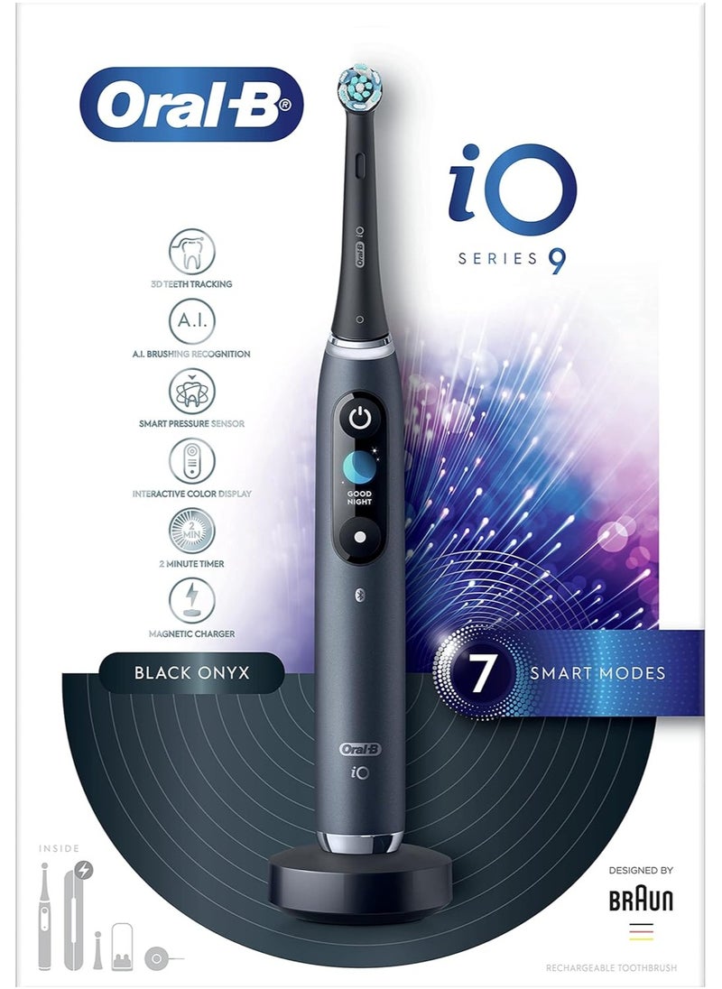 Series 9 Special Edition Electric Toothbrush, 7 Cleaning Modes, Dental Care, Colour Display, Charging Travel Case & Beauty Bag, Black Onyx– Black