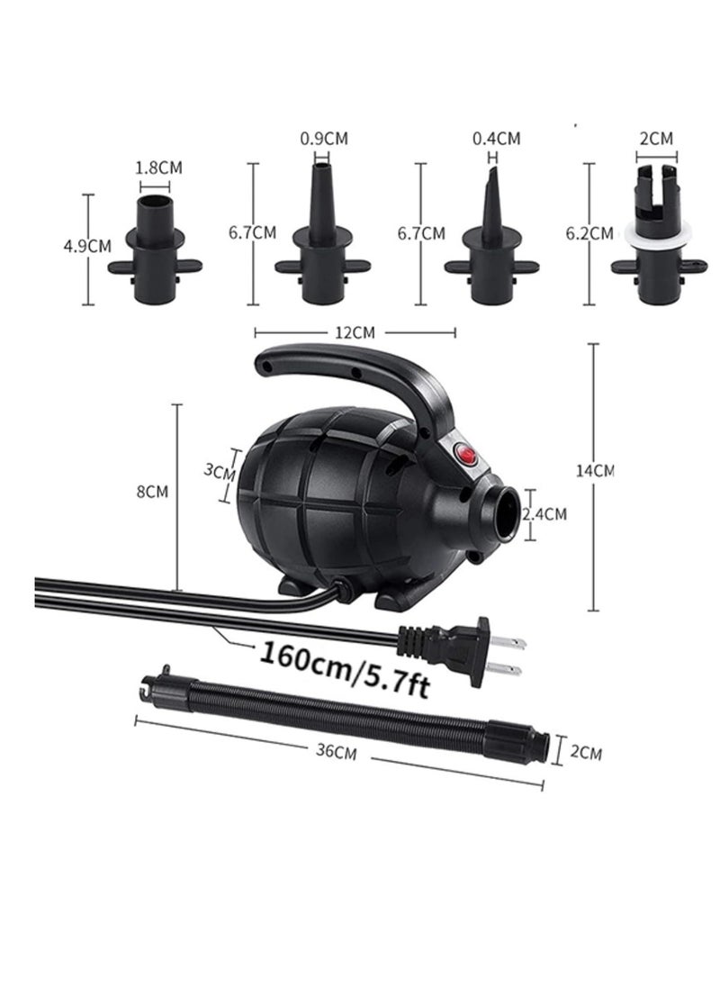 Walfront Air Pump JZ-505, 17000pa 600W High Pressure High‑Capacity Multifunction Electric Pump for Inflatables Air Mattress(American Standard (AC110-120V)), Various Pumps and