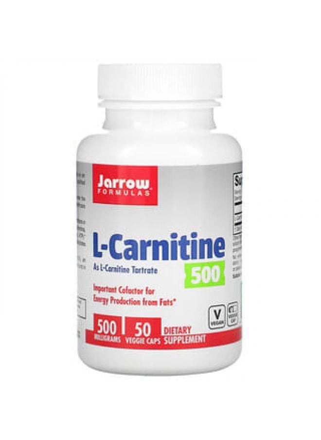 Jarrow Formulas L-Carnitine 500 500 mg 50 Veggie Caps