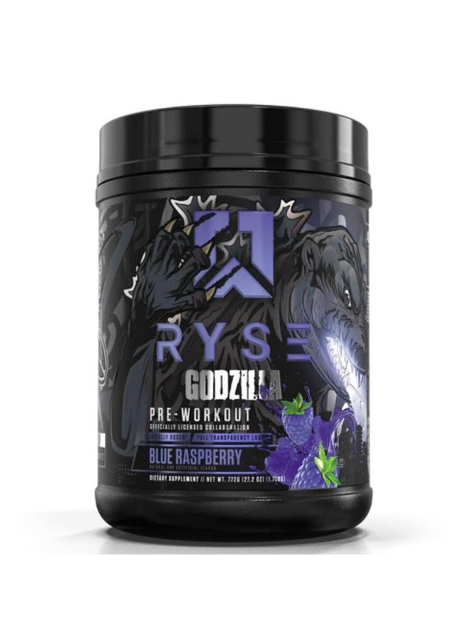 Ryse Noel Deyzel x Godzilla Pre Workout | Intense Pumps, Energy, & Focus | Citrulline & Beta Alanine | 400mg Total Caffeine | 40 Servings (Blue Raspberry)