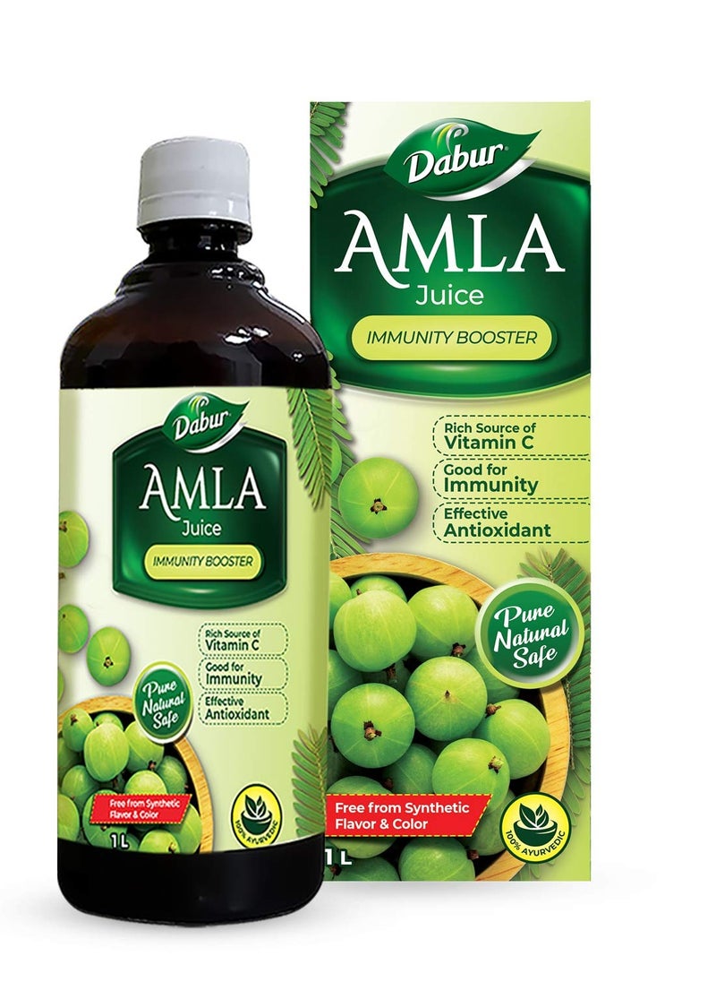 Dabur Amla Juice -1L | Rich Source of Vitamin C | Effective Antioxidants for Immunity boosting | Pure, Natural and 100% Ayurvedic Juice