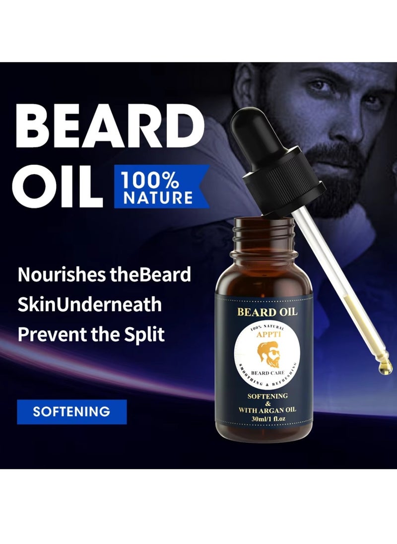 Beard Growth Oil for Men Beard Growth Oil with Argan Oil and Jojoba seed Oil Stronger Thicker and Healthier Beard Growth Serum Beard Loss regrowth Treatment Refresh Cleanse Beard Oil 30ml