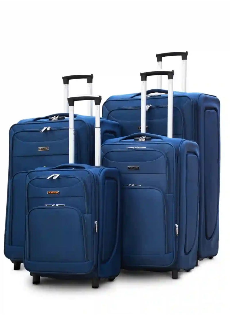 4-Piece Soft-Side Luggage Sets Lightweight Trolley Bag With 2 Wheels