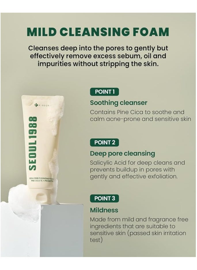 SEOUL 1988 Cleansing Foam : Pine Cica 1% + Probiotics 150 ml