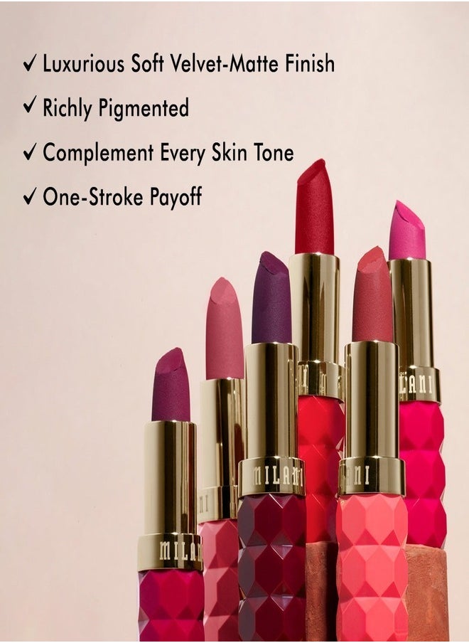 Milani Color Fetish Matte Lipstick - Shade  360 Dahlia (4g) | Long-Lasting, Highly Pigmented, Bold Color | Lightweight, Velvet Matte Finish | Comfortable, Full-Coverage Lipstick