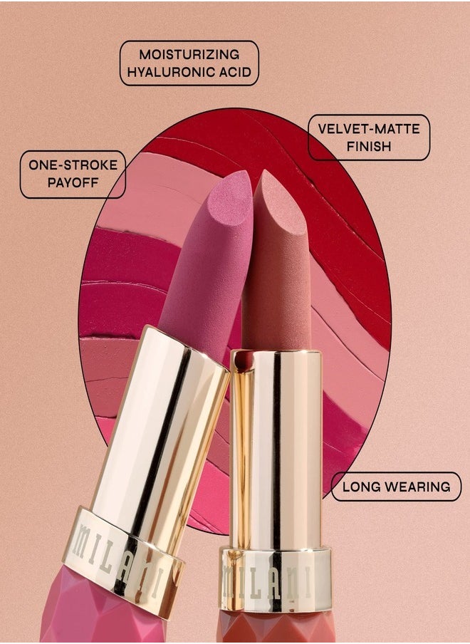 Milani Color Fetish Matte Lipstick - Shade  360 Dahlia (4g) | Long-Lasting, Highly Pigmented, Bold Color | Lightweight, Velvet Matte Finish | Comfortable, Full-Coverage Lipstick