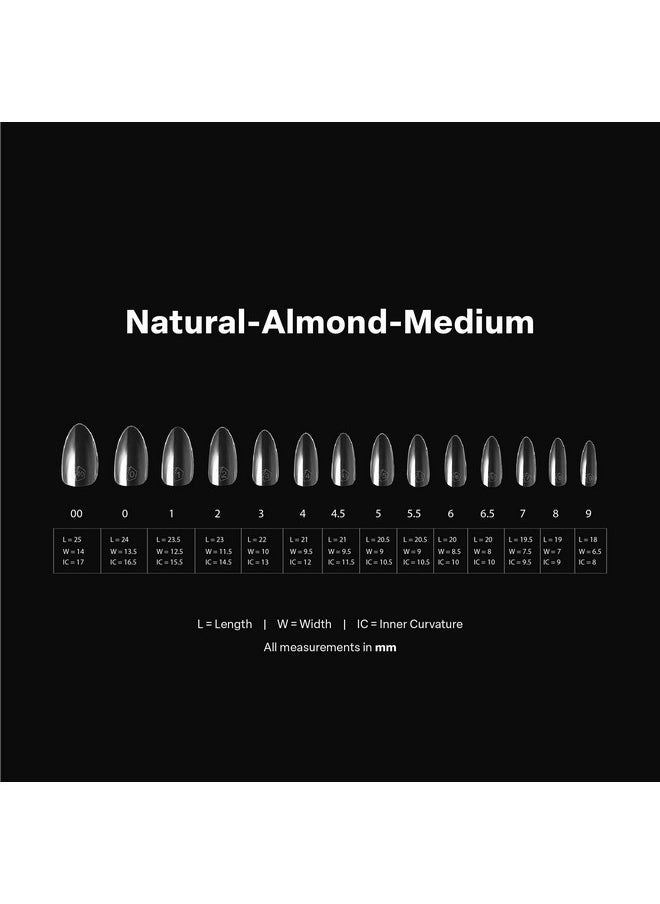 Apres Nail Gel-X Natural Almond Medium Box Of Tips | 600 Gel-X Tips, Premium Quality, 14 Sizes 00-9 | Half-Sizes Included…