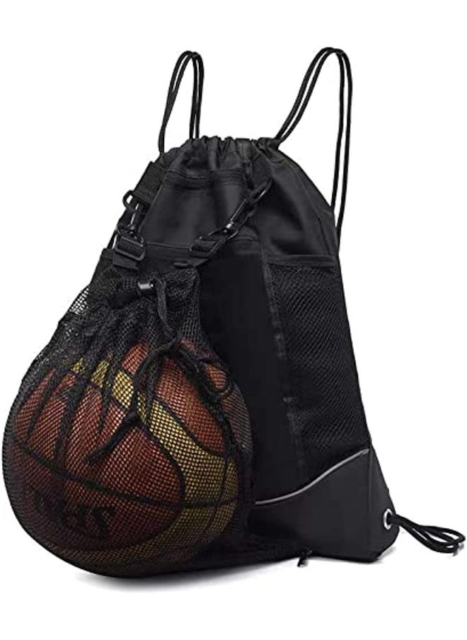 Drawstring Pocket Backpack, Men's and Women's Outdoor Travel Sports Backpack, Basketball Football Swimming Riding Bag