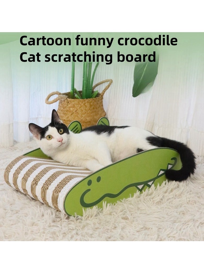 Cat scratching board, cat toy, cat bed, cartoon crocodile style Scratch-resistant, no-dandruff, large space cat sofa, suitable for indoor cats and kittens Playable and lying