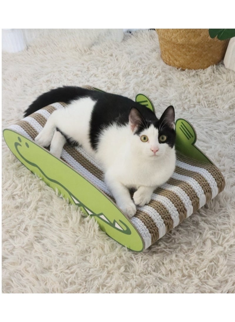 Cat scratching board, cat toy, cat bed, cartoon crocodile style Scratch-resistant, no-dandruff, large space cat sofa, suitable for indoor cats and kittens Playable and lying