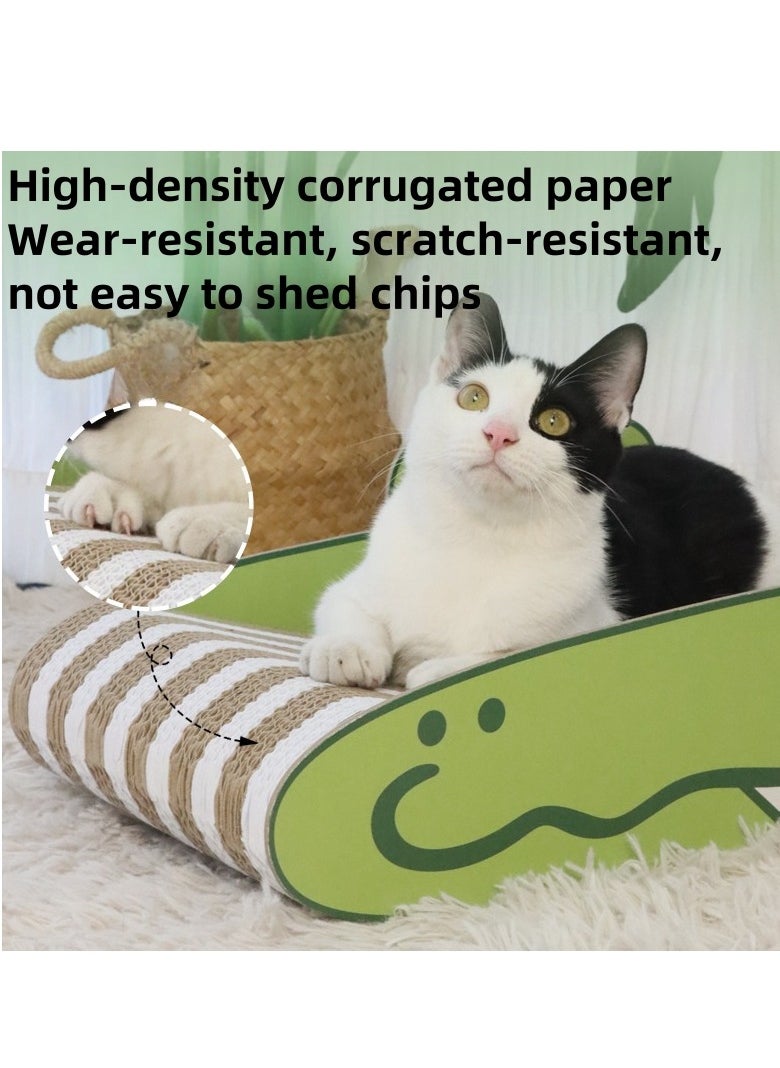 Cat scratching board, cat toy, cat bed, cartoon crocodile style Scratch-resistant, no-dandruff, large space cat sofa, suitable for indoor cats and kittens Playable and lying