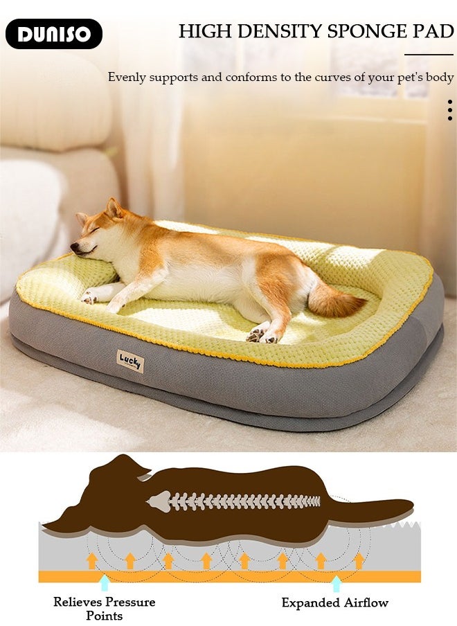 Dog Bed, Non-Slip Pet Sofa Lounger Puppy Couch Removable Machine Washable Cover Cushion Big Cat Kennel Cot, Medium Large Adult Dogs Kitten Sleeping Mattress