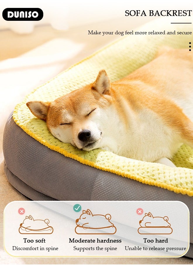 Dog Bed, Non-Slip Pet Sofa Lounger Puppy Couch Removable Machine Washable Cover Cushion Big Cat Kennel Cot, Medium Large Adult Dogs Kitten Sleeping Mattress