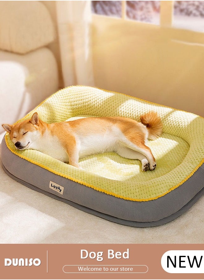 Dog Bed, Non-Slip Pet Sofa Lounger Puppy Couch Removable Machine Washable Cover Cushion Big Cat Kennel Cot, Medium Large Adult Dogs Kitten Sleeping Mattress