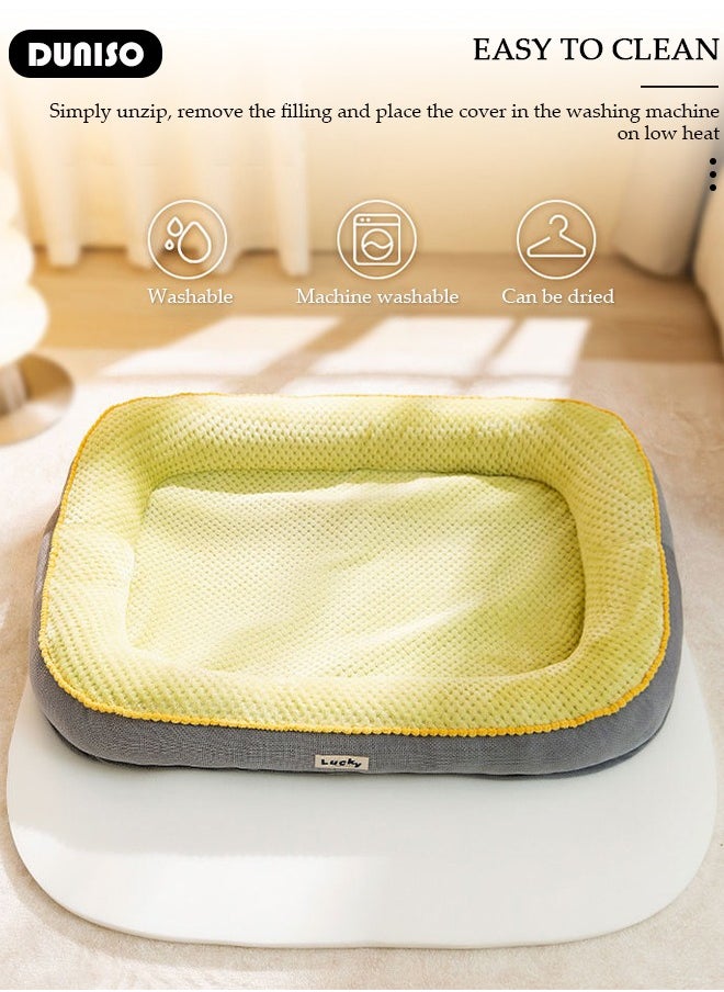Dog Bed, Non-Slip Pet Sofa Lounger Puppy Couch Removable Machine Washable Cover Cushion Big Cat Kennel Cot, Medium Large Adult Dogs Kitten Sleeping Mattress