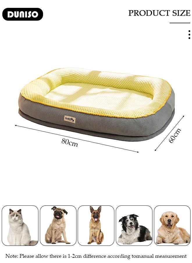 Dog Bed, Non-Slip Pet Sofa Lounger Puppy Couch Removable Machine Washable Cover Cushion Big Cat Kennel Cot, Medium Large Adult Dogs Kitten Sleeping Mattress