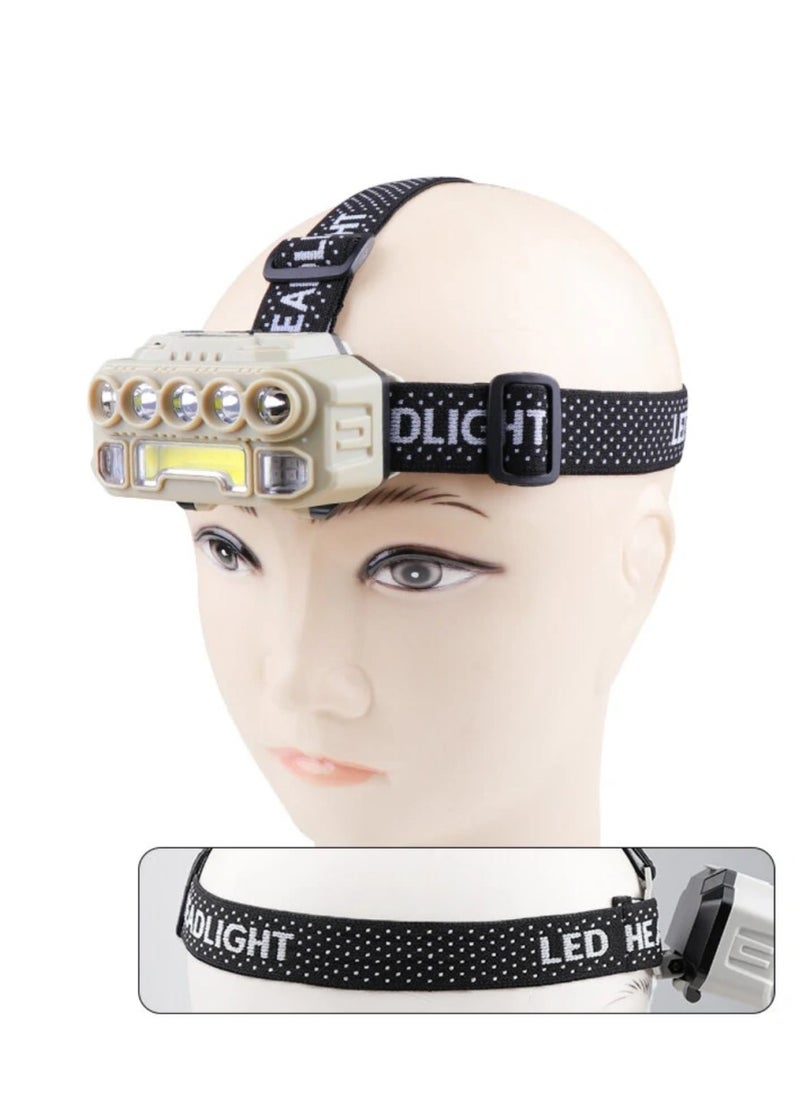 Camping Headlamp COB+5 LED/ 18650 Battery