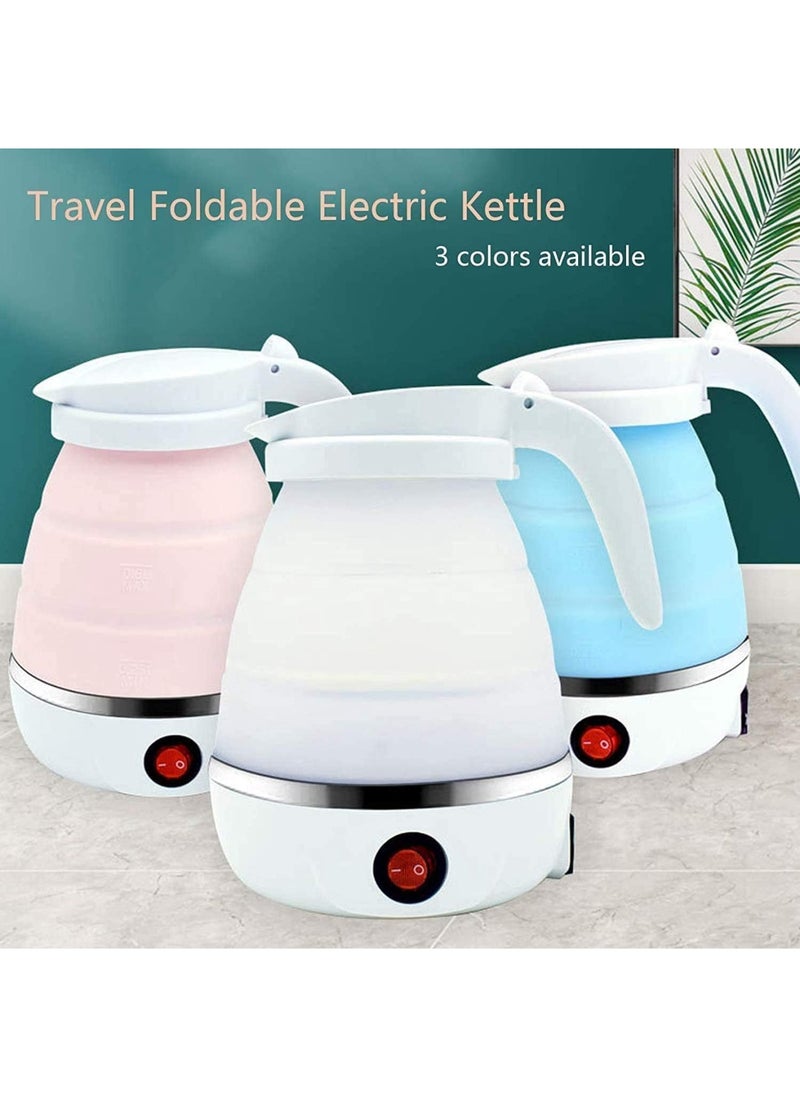 Travel Foldable Silicon Water Heater Jug Collapsible Mini Portable Electric Kettle - Pink