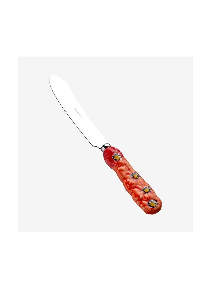 Red Ceramic Cake Knife, Camomilla Collection