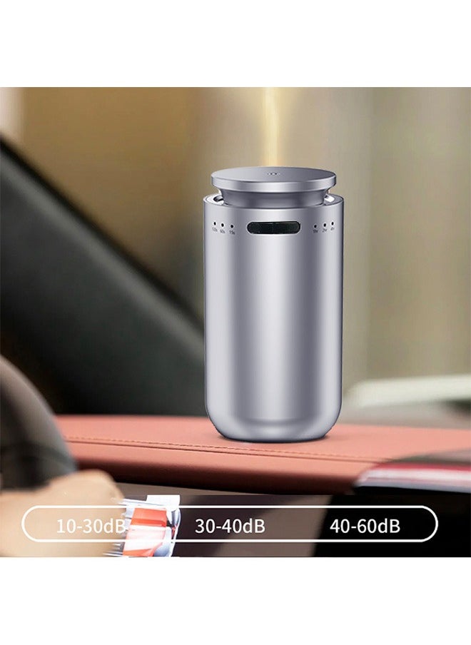 USB Waterless Car Scent Essential Oil Diffuser,Car Air Freshener,Smart Car Aroma Diffuser, Mini Car Fragrance Diffuser, 15ML,100m³ Coverage(Sliver)