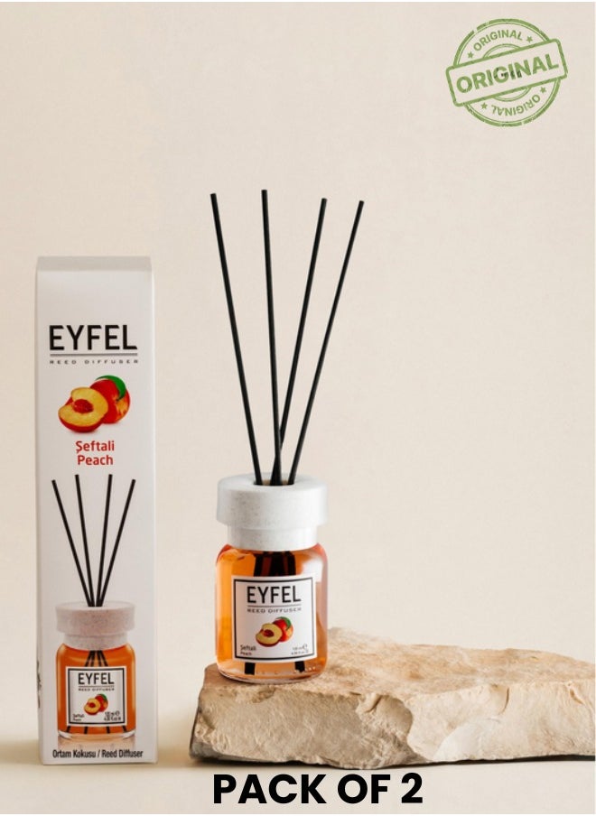 eyfel eau de parfum REED DIFFUSER - PEACH 120ML pack of 2