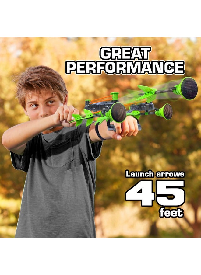 Air Storm Wrist Bow Pack - Includes 2 Wrist Bows, 6 Arrows And 1 Target, Launches Up To 45 Feet, Safe For Indoor Play