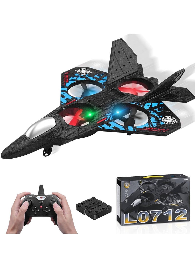 Aeroplane 2.4GHz Remote Controlled Aeroplane L0712 Quadcopter Floating Fighter Plane RC Aeroplane RTF for Beginners Children and Adults APlane Toy with Coloured Lights USB Charging