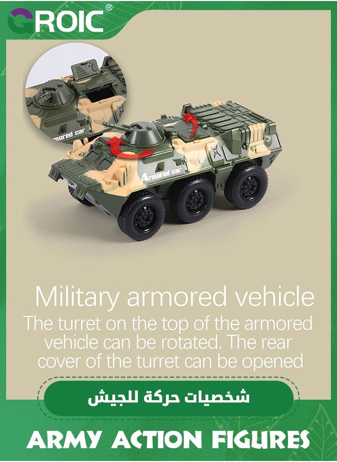 Army Toys with Realistic Truck,Helicopter,Car,and Submarinet,Army Men Action Figures,Army Truck Pretend Play Toys,Army Toys for Kids