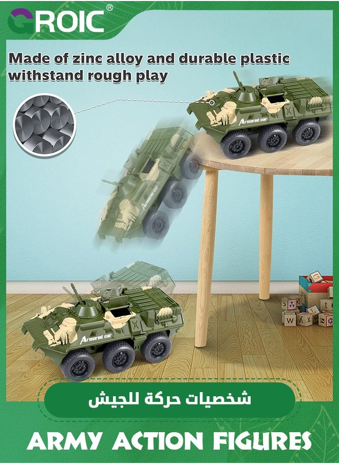 Army Toys with Realistic Truck,Helicopter,Car,and Submarinet,Army Men Action Figures,Army Truck Pretend Play Toys,Army Toys for Kids