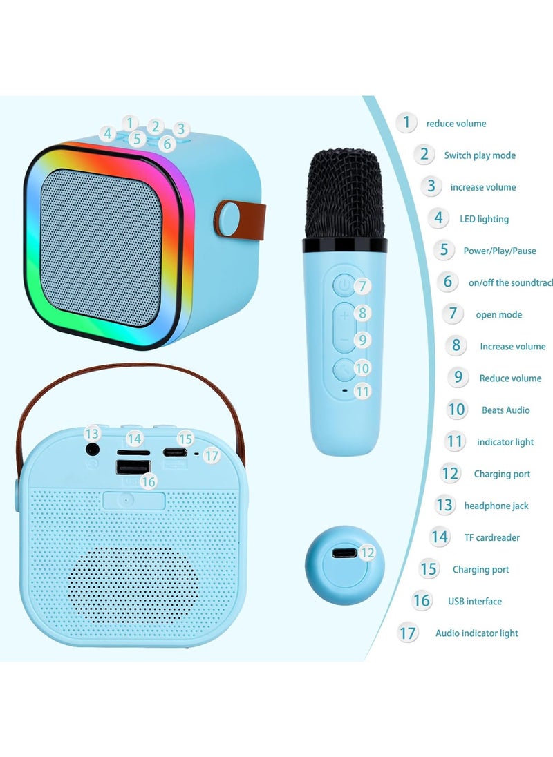 K12 Portable Kids Karaoke Bluetooth Speaker Dual Microphone Audio Integrated Microphone Home Children Karaoke Wireless Bluetooth Speaker