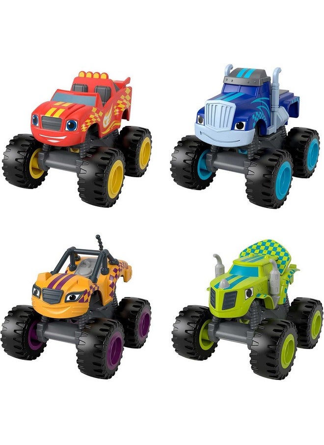 Blaze And The Monster Machines Diecast Toys, Racers 4 Pack Of Push-Along Metal Vehicles For Pretend Play Preschool Kids Ages 3+ Years (Amazon Exclusive)