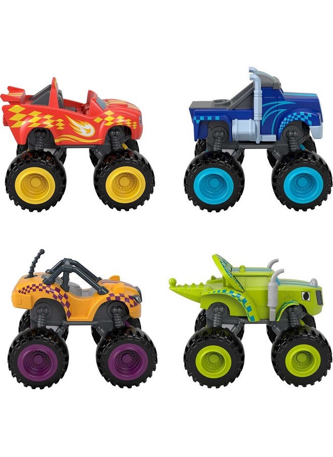 Blaze And The Monster Machines Diecast Toys, Racers 4 Pack Of Push-Along Metal Vehicles For Pretend Play Preschool Kids Ages 3+ Years (Amazon Exclusive)